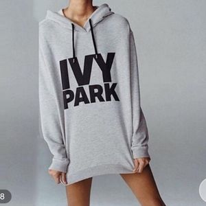 Ivy Park Gray Logo Pullover Hoodie Oversized